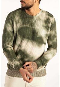 Takeshy Kurosawa Sweter "Costina" | 82997 | Mężczyzna | Wojskowa Zieleń, Beżowy. Okazja: na co dzień. Kolor: beżowy. Materiał: bawełna. Wzór: aplikacja. Styl: militarny #4
