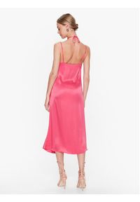 Simple Sukienka koktajlowa SUD005 Różowy Regular Fit. Kolor: różowy. Materiał: wiskoza. Styl: wizytowy