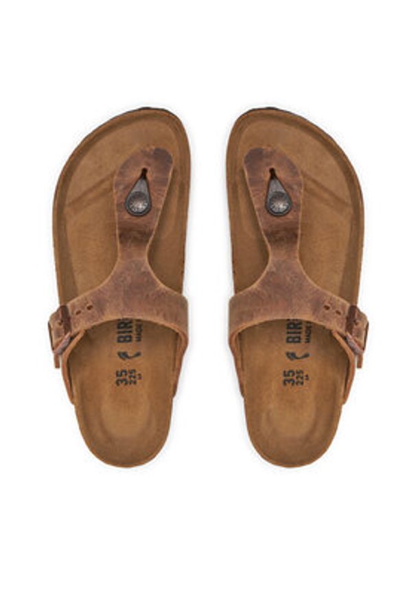 Birkenstock Japonki Gizeh Bs 0943813 Brązowy. Kolor: brązowy. Materiał: skóra, nubuk