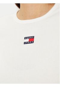 Tommy Jeans Bluzka DW0DW20178 Biały Slim Fit. Kolor: biały. Materiał: bawełna