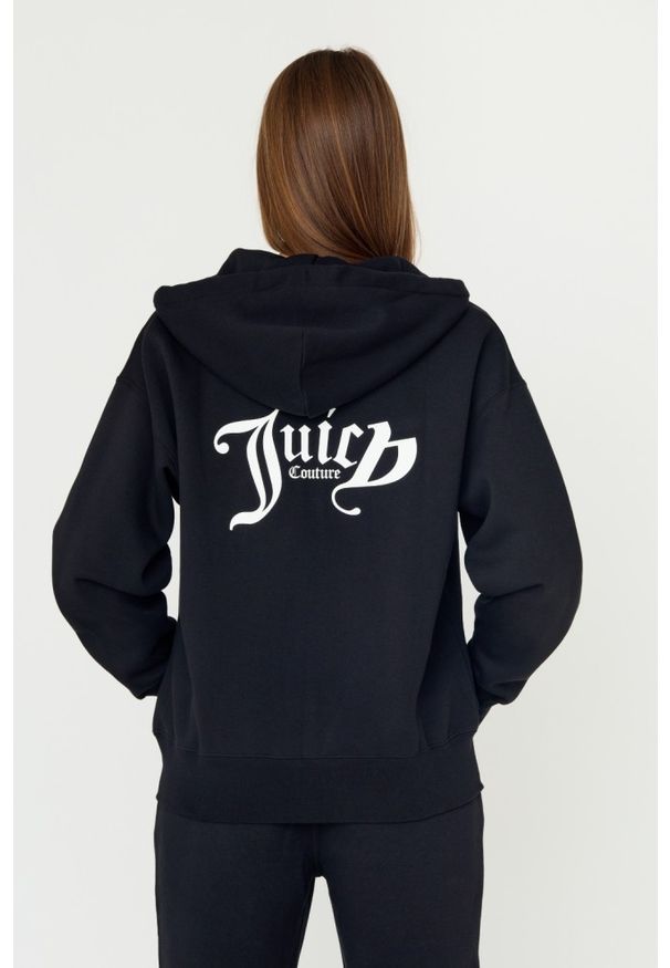 Juicy Couture - JUICY COUTURE Czarna bluza Randy. Okazja: na co dzień. Kolor: czarny. Materiał: bawełna. Styl: casual