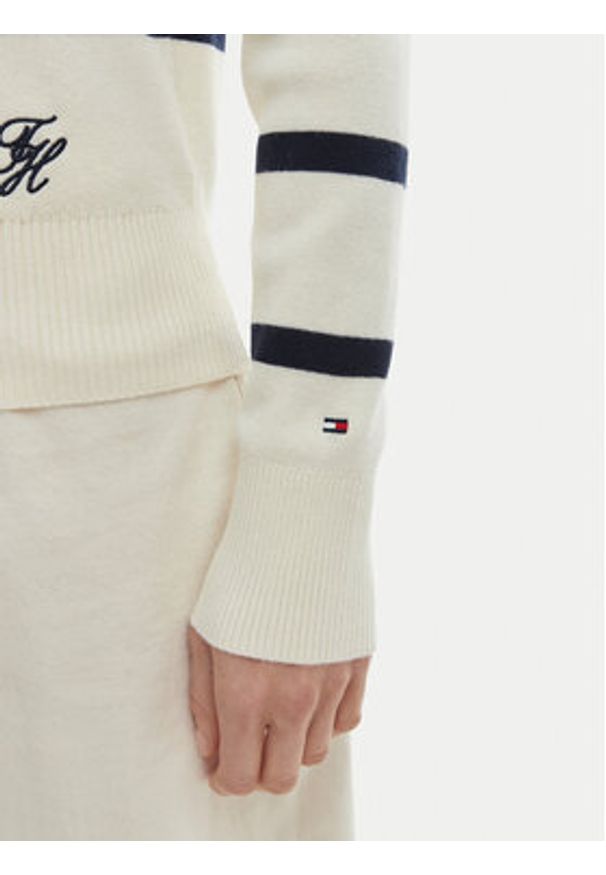 TOMMY HILFIGER - Tommy Hilfiger Kardigan WW0WW49617 Écru Regular Fit. Kolor: kremowy. Materiał: bawełna