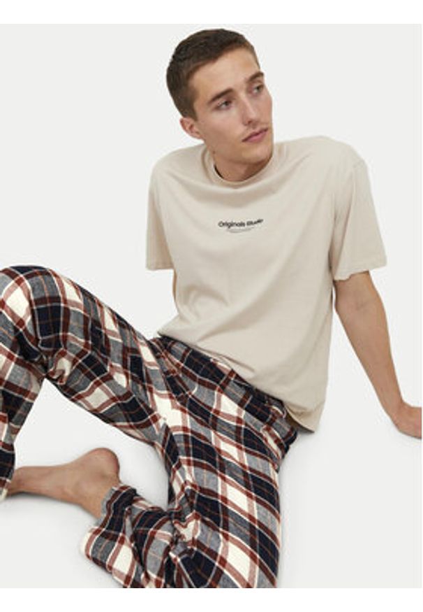 Jack & Jones Spodnie piżamowe Crimon 12182711 Kolorowy Regular Fit. Materiał: bawełna. Wzór: kolorowy