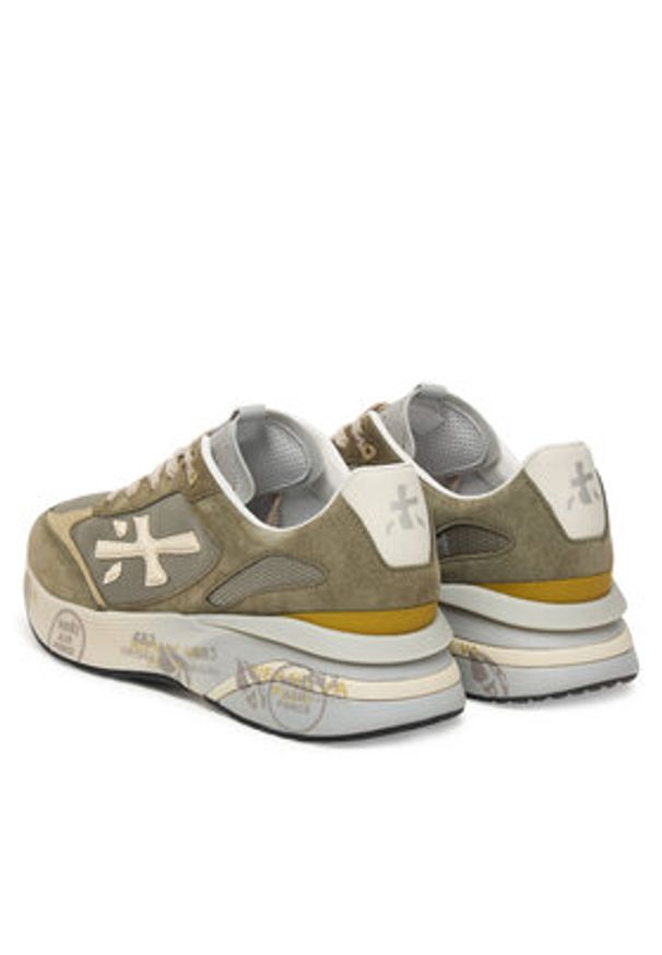 Premiata Sneakersy Moerun Var 8300 Zielony. Kolor: zielony. Materiał: skóra, zamsz