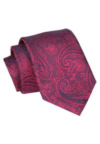 Alties - Krawat - ALTIES - Czerwony w Duży Wzór. Kolor: czerwony. Materiał: tkanina. Styl: elegancki, wizytowy