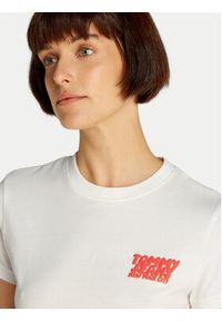 Tommy Jeans T-Shirt Bubble DW0DW21338 Biały Regular Fit. Kolor: biały. Materiał: bawełna #5