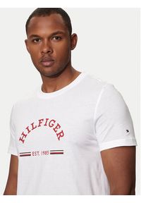 TOMMY HILFIGER - Tommy Hilfiger T-Shirt Arch MW0MW35466 Biały Slim Fit. Kolor: biały. Materiał: bawełna #4