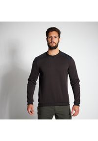 SOLOGNAC - Sweter Solognac 500. Kolor: czarny. Materiał: poliester, elastan, tkanina, prążkowany, materiał, poliamid. Sport: outdoor #1