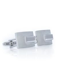 Modini - Srebrne matowo-błyszczące spinki do mankietów M6. Kolor: srebrny #1