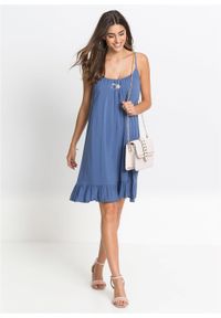 Sukienka na ramiączkach bonprix indygo. Kolor: niebieski. Długość rękawa: na ramiączkach #5