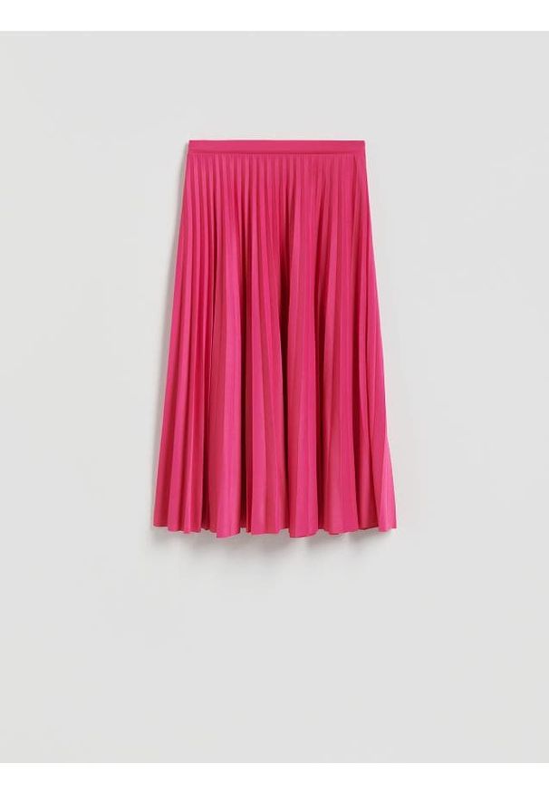 Reserved - Plisowana spódnica - jasnofioletowy. Kolor: fioletowy. Materiał: dzianina. Wzór: gładki