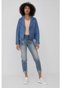 Armani Exchange jeansy damskie. Stan: podwyższony. Kolor: niebieski