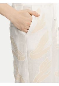 Marella Spodnie materiałowe Kadiak 2513131212 Biały Wide Leg. Kolor: biały. Materiał: len