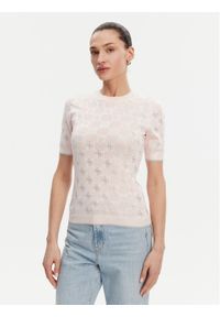 Guess Sweter W5GR20 Z3D60 Różowy Regular Fit. Kolor: różowy. Materiał: wiskoza