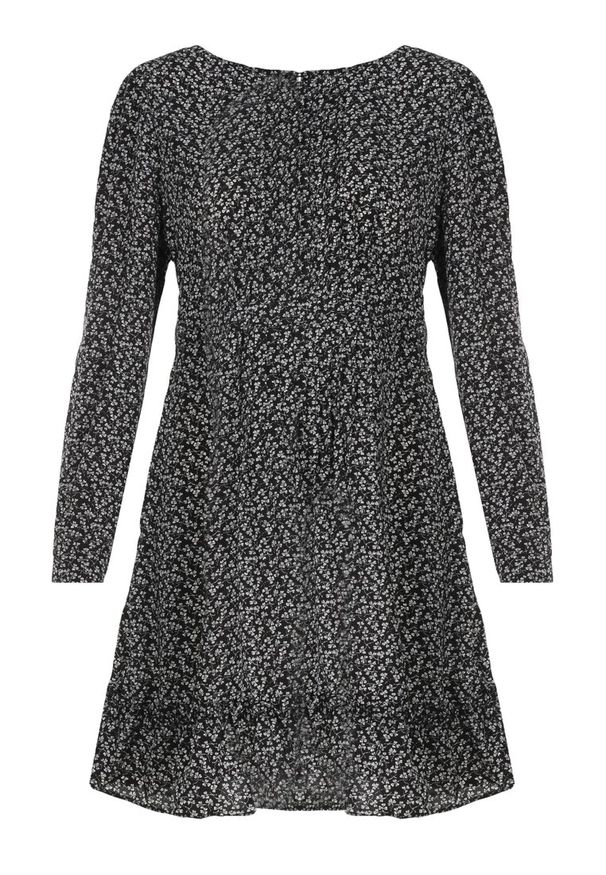 Born2be - Czarna Sukienka Evithophis. Kolor: czarny. Długość rękawa: długi rękaw. Wzór: aplikacja. Styl: elegancki. Długość: mini