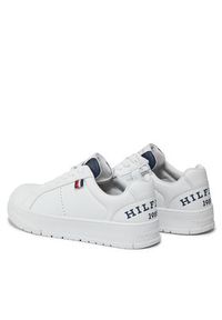 TOMMY HILFIGER - Tommy Hilfiger Sneakersy Logo Low Cut Lace-Up Sneaker T3X9-33360-1355 S Biały. Kolor: biały. Materiał: skóra #2