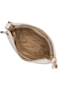 Wittchen - Damska torebka crossbody z kieszenią z przodu beżowa. Kolor: beżowy. Wzór: kwiaty. Materiał: skórzane. Styl: elegancki, retro #3