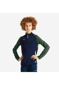 KIPSTA - Bluza do piłki nożnej dla dzieci Kipsta CLR na krótki suwak. Kolor: żółty, niebieski, wielokolorowy. Materiał: materiał. Długość: krótkie. Sport: piłka nożna, bieganie #1