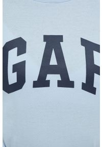 GAP t-shirt bawełniany kolor niebieski. Kolor: niebieski. Materiał: bawełna. Długość rękawa: krótki rękaw. Długość: krótkie. Wzór: nadruk #2