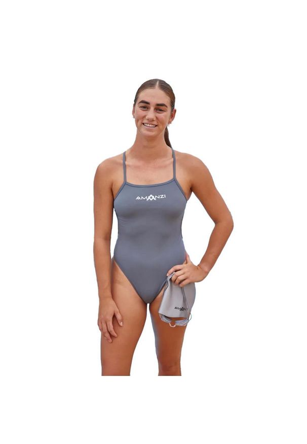 AMANZI - Amanzi Strój Kąpielowy Shadow Tie Back – Rozmiar 26. Kolor: szary