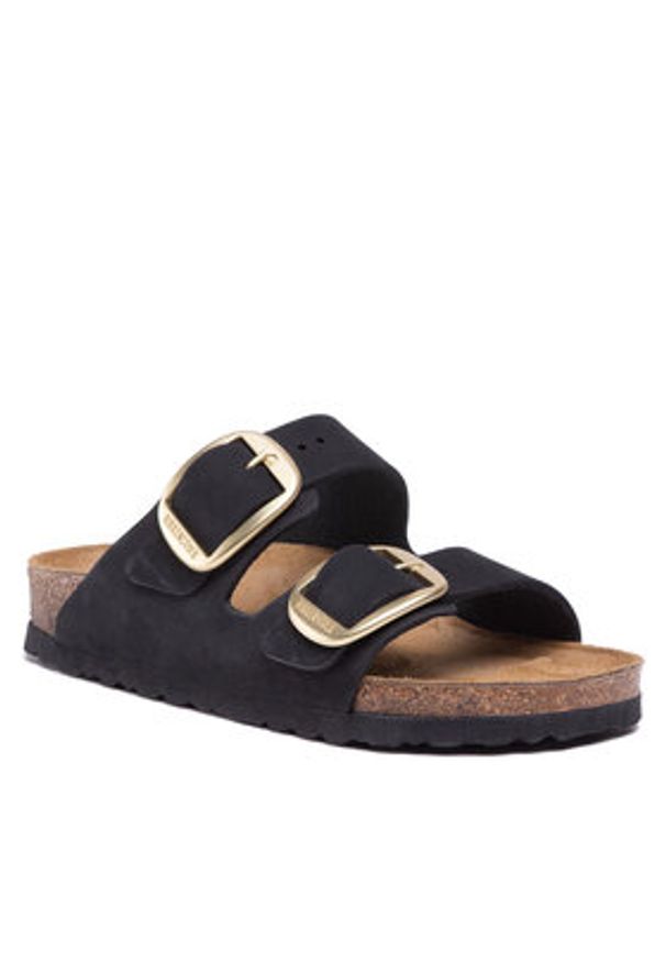 Birkenstock Klapki Arizona Big Buckle 1023290 Czarny. Kolor: czarny. Materiał: nubuk, skóra