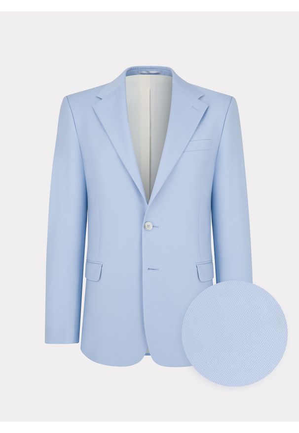 Pako Lorente - PAKO LORENTE - Błękitna wełniana marynarka garniturowa. Kolor: niebieski. Materiał: wełna. Wzór: gładki. Styl: młodzieżowy