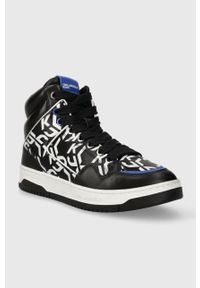 Karl Lagerfeld Jeans sneakersy skórzane KREW kolor czarny KLJ53043. Nosek buta: okrągły. Zapięcie: sznurówki. Kolor: czarny. Materiał: skóra. Szerokość cholewki: normalna #3