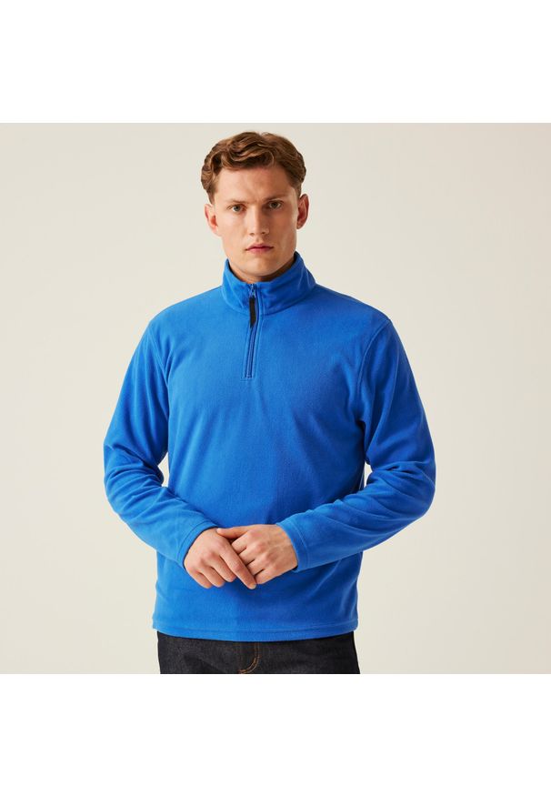 Regatta - Polar roboczy męski Micro Zip Neck. Kolor: niebieski. Materiał: polar. Sport: turystyka piesza