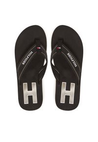 TOMMY HILFIGER - Tommy Hilfiger Japonki Hilfiger H Padded Beach Sandal FM0FM05536 Czarny. Kolor: czarny. Materiał: materiał