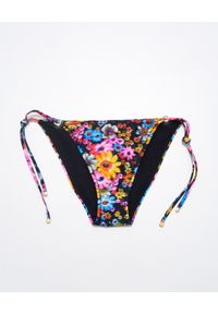 Stella McCartney - STELLA MCCARTNEY - Dół od bikini z wiązaniem. Kolor: czarny. Materiał: tkanina. Wzór: kolorowy, nadruk, kwiaty #7