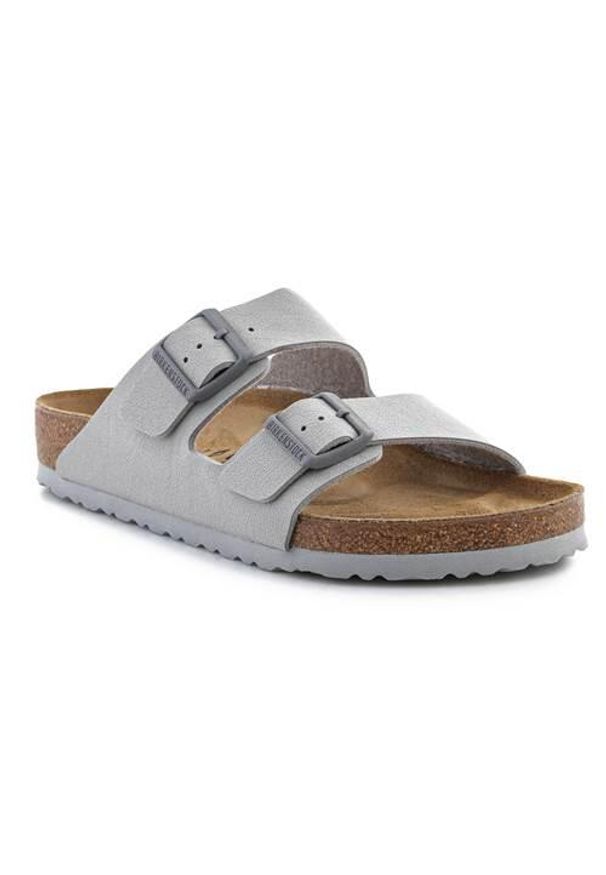 Klapki męskie Birkenstock Arizona. Kolor: szary. Materiał: materiał, syntetyk. Szerokość cholewki: normalna. Sport: turystyka piesza