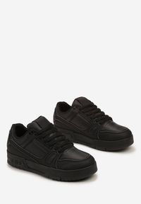Renee - Czarne Sznurowane Sneakersy z Przeszyciami na Grubej Podeszwie Sillvina. Kolor: czarny #2