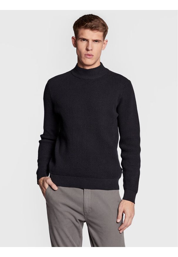 Blend Sweter 20714631 Czarny Regular Fit. Kolor: czarny. Materiał: bawełna