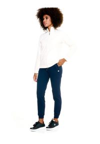 LEONE 1947 APPAREL - Damska bluza Leone Basic z zamkiem błyskawicznym na całej długości. Kolor: biały. Materiał: tkanina. Sport: fitness