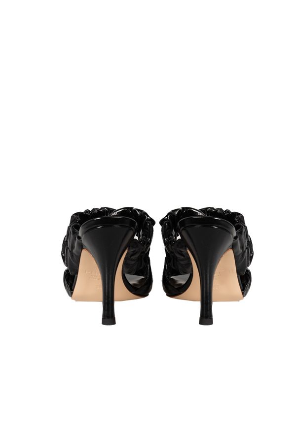 Pinko Klapki "Bela Cruz" | 1H20XR Y7K7 | Kobieta | Czarny. Kolor: czarny. Materiał: skóra. Obcas: na obcasie. Styl: wizytowy, glamour, elegancki. Wysokość obcasa: średni