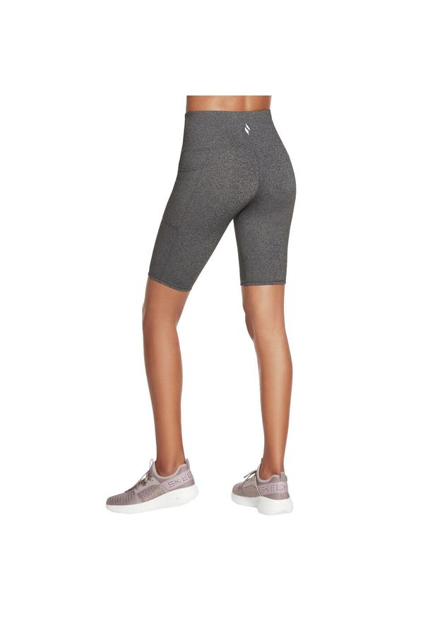 skechers - Spodenki sportowe damskie Skechers Go Walk High Waisted Bike Short. Kolor: szary. Materiał: elastan, nylon. Długość: krótkie