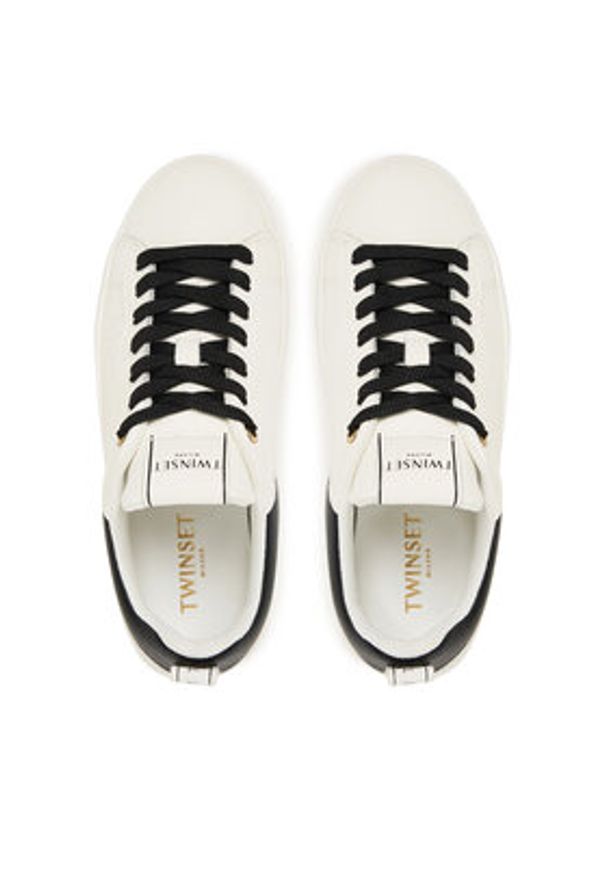TwinSet - TWINSET Sneakersy 252TCP024 Biały. Kolor: biały. Materiał: skóra