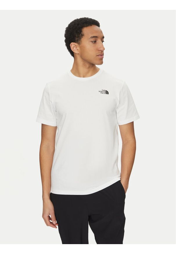 The North Face T-Shirt Vertical NF0A89FP Biały Regular Fit. Kolor: biały. Materiał: bawełna