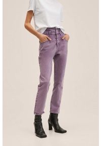 mango - Mango jeansy Julia damskie high waist. Stan: podwyższony. Kolor: turkusowy #1