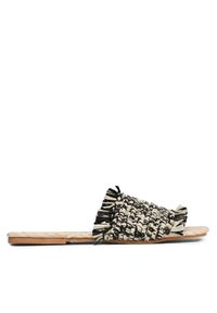 Manebi Klapki Fringed Knots Raffia Leather Sandals V 3.4 Y0 Czarny. Kolor: czarny