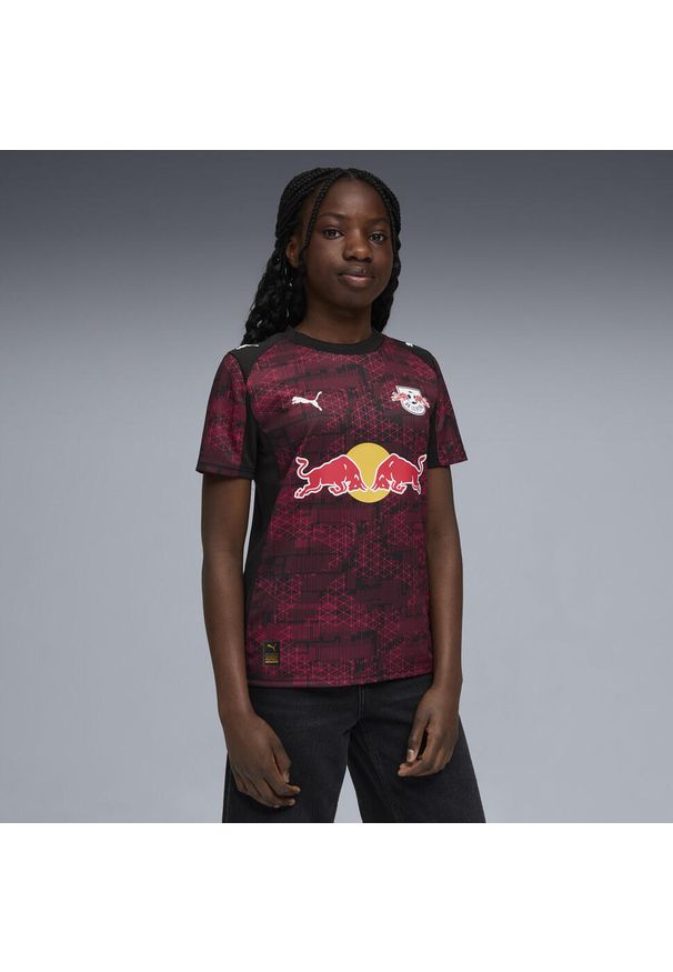 Puma - Młodzieżowa trzecia koszulka RB Leipzig 25/26 PUMA Black Fast Red. Kolor: czerwony, wielokolorowy, czarny. Sport: piłka nożna