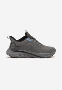 Born2be - Ciemnoszare Buty Sportowe Sneakersy Ozdobione Tłoczonym Wzorem Axevia. Kolor: szary. Materiał: dresówka. Wzór: aplikacja