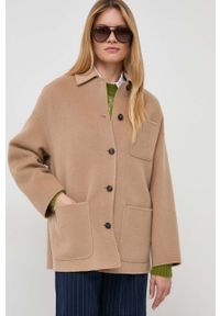MAX&Co. kurtka koszulowa kolor brązowy przejściowa oversize. Kolor: brązowy #1