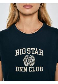 Big-Star - Koszulka damska z haftem granatowa Bensa 403. Okazja: na co dzień. Kolor: niebieski. Materiał: bawełna, jeans, dzianina. Wzór: haft. Styl: klasyczny, sportowy, casual #4