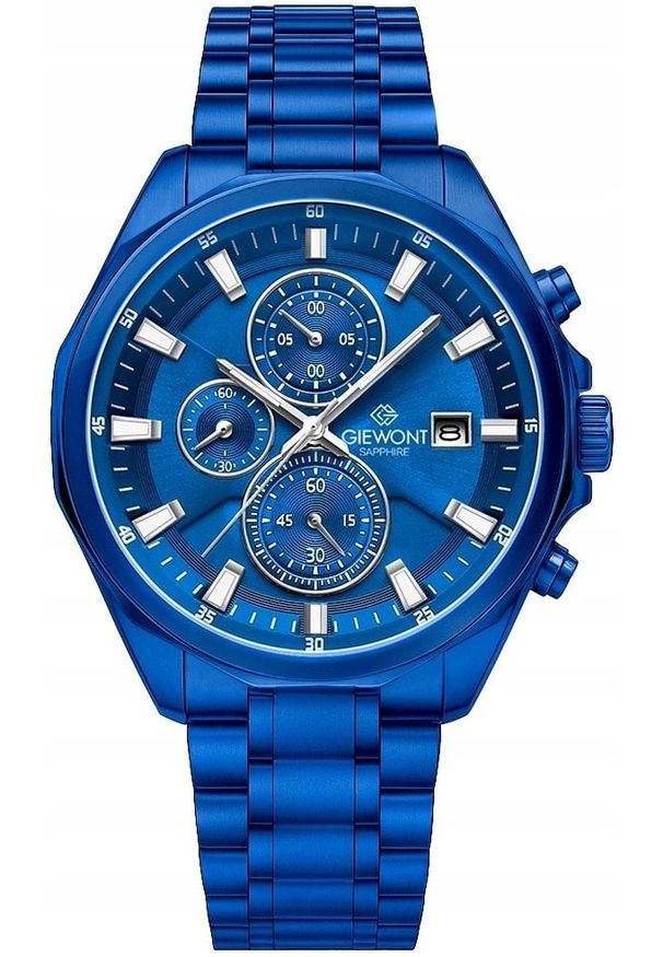 Zegarek Giewont Zegarek Męski Chronograph Sapphire Niebieski GW7290-B5. Kolor: niebieski