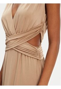 ACCESS FASHION Sukienka wieczorowa 53-3389-391 Beżowy Slim Fit. Kolor: beżowy. Materiał: syntetyk. Styl: wizytowy #4