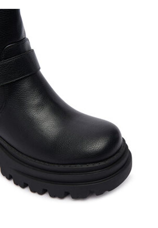 Buffalo Botki Bravr Biker Lo 1220067 Czarny. Kolor: czarny. Materiał: skóra