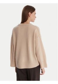 Marella Sweter Amelia 2523366305 Beżowy Loose Fit. Kolor: beżowy. Materiał: wełna #3