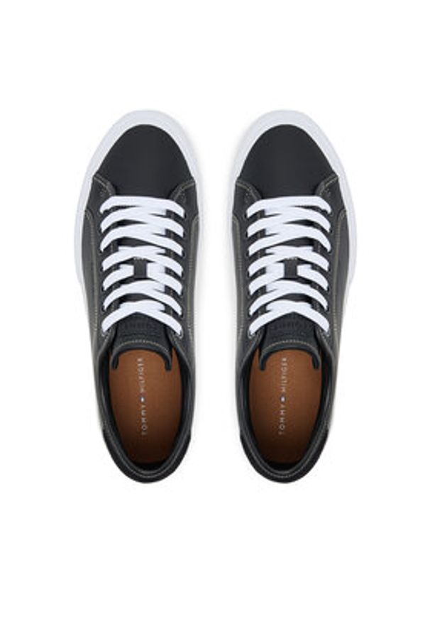 TOMMY HILFIGER - Tommy Hilfiger Tenisówki Th Hi Vulc Street Stitch FM0FM05645 Czarny. Kolor: czarny. Materiał: skóra. Styl: street