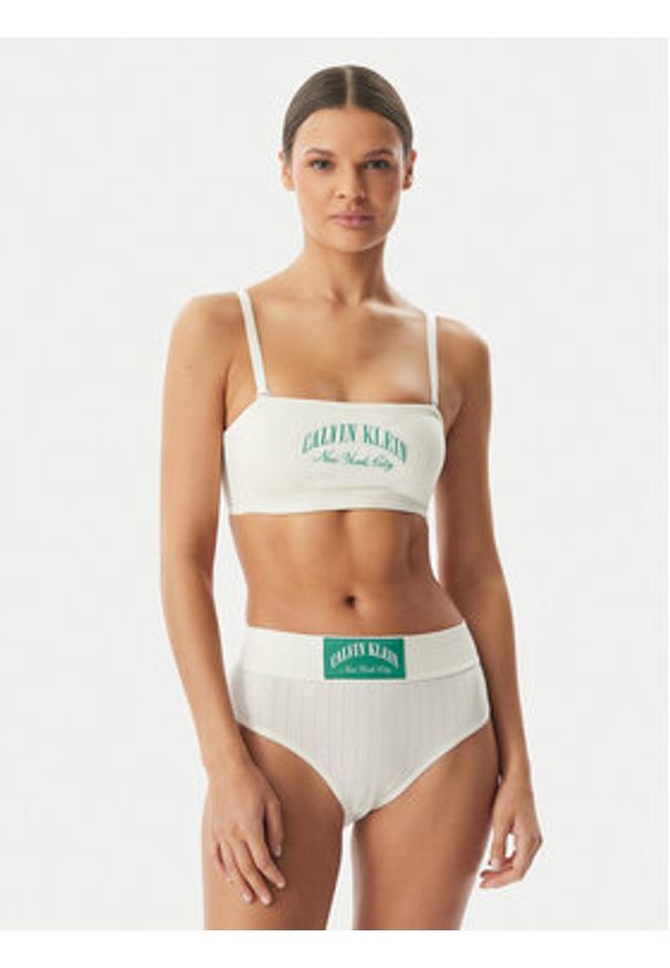 Calvin Klein Underwear Biustonosz top LV00QF8710 Kremowy. Kolor: kremowy. Materiał: bawełna